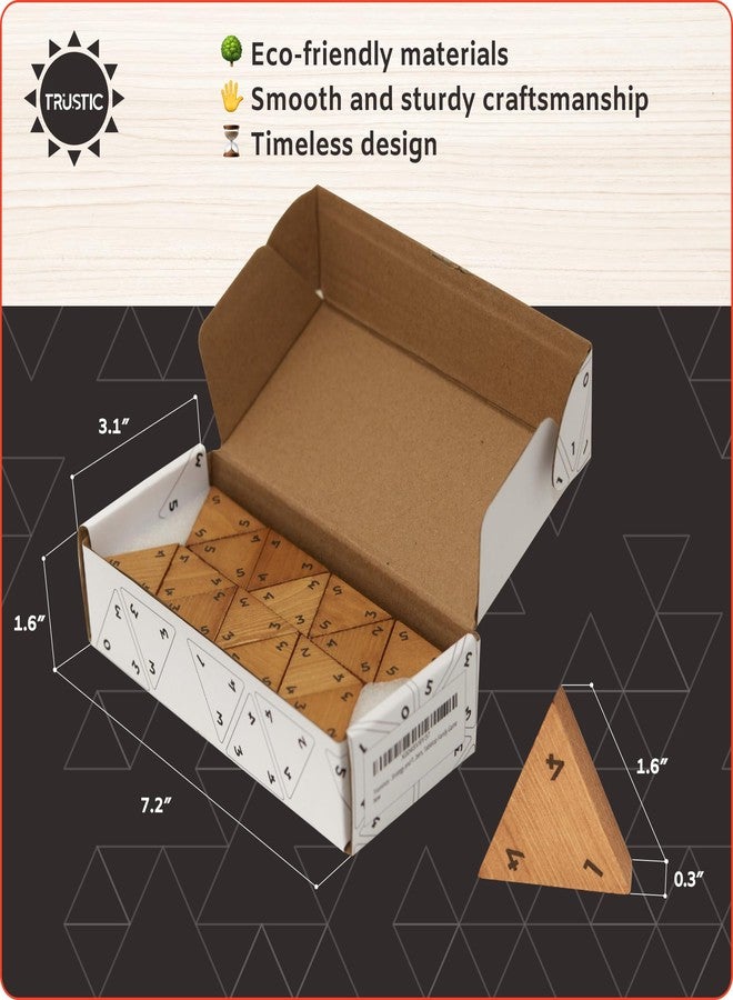 Trustic Triominos - Strategy and Puzzle Board Game, Wooden Triangular Tiles, Set 56 Pieces, Tabletop Family Game (Numbers) - Image 3